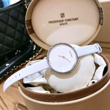 Calvin Klein Rise White Grey Dial White Leather Strap Watch for Women - K7A231L6 Buy Now By Calvin Klein