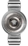 Versace V Metal Icon Silver Dial Silver & Grey Strap Watch for Women - VLC120016 Buy Now By Versace