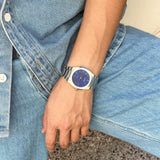 D1 Milano Ultra Thin Blue Dial Silver Steel Strap Watch for Men - D1-UTBJ09 Authentic Buy Shop Now