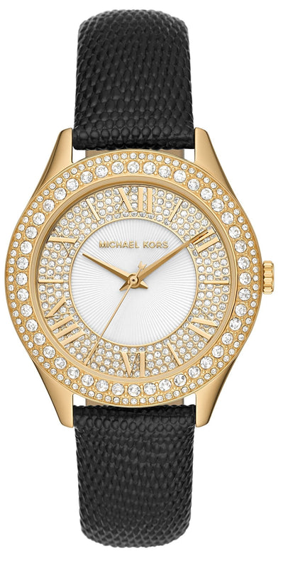 Michael Kors Harlowe Analog White Dial Black Leather Strap Watch For Women - MK2988 Buy Now By Michael Kors