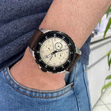 Fossil Dillinger Chronograph White Dial Brown Leather Strap Watch for Men - FS5674 Buy Now By Fossil