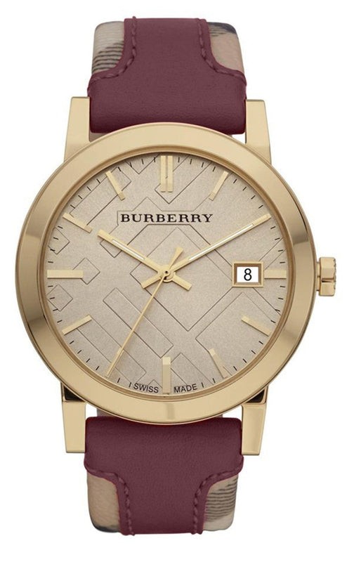 Burberry The City Gold Dial Orange Leather Strap Watch for Women - BU9017 Buy Now By Burberry