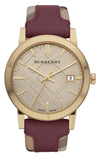 Burberry The City Gold Dial Orange Leather Strap Watch for Women - BU9017 Buy Now By Burberry