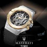 Maserati Potenza Automatic Skeleton Dial Black Leather Strap Watch For Men - R8821108011 Buy Now By Maserati