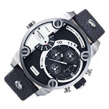 Diesel Little Daddy Black Dial Black Leather Strap Watch For Men - DZ7256 Buy Now By Diesel