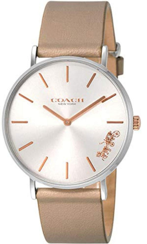 Coach Perry Silver Dial Light Brown Leather Strap Watch for Women - 14503119 Buy Now By Coach