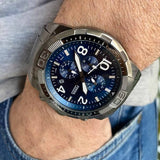 Fossil Bronson Chronograph Blue Dial Grey Steel Strap Watch for Men - FS5711 Buy Now By Fossil