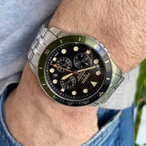 Fossil FB-01 Chronograph Black Dial Silver Steel Strap Watch for Men - FS5864 Buy Now By Fossil