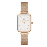 Daniel Wellington Quadro Melrose White Dial Gold Mesh Strap Watch For Women - DW00100431 Buy Now By Daniel Wellington