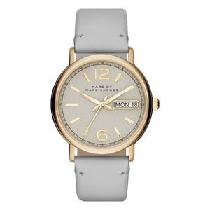 Marc Jacobs Fergus Grey Dial Grey Leather Strap Watch for Women - MBM8654 Buy Now By Marc Jacobs