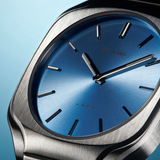 D1 Milano Square Caribbean Blue Dial Silver Steel Strap Watch for Men - D1-SQBJ07 Authentic Buy Shop Now