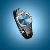 D1 Milano Square Caribbean Blue Dial Silver Steel Strap Watch for Men - D1-SQBJ07 Authentic Buy Shop Now
