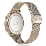Hugo Boss Companion Chronograph Black Dial Rose Gold Steel Strap Watch For Men - 1513548 Buy Now By Hugo Boss