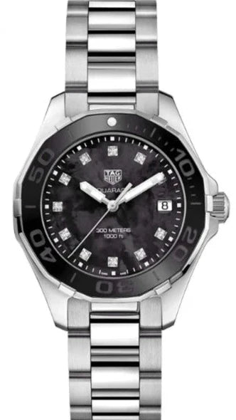 Tag Heuer Aquaracer Quartz Black Dial Silver Steel Strap Watch for Women - WAY131M.BA0748 Buy Now By Tag Heuer