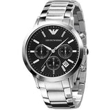 Emporio Armani Classic Chronograph Black Dial Silver Steel Strap Watch For Men - AR2434 Buy Now By Emporio Armani