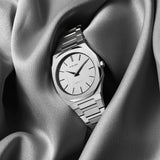 D1 Milano Ultra Thin Linen White Dial Silver Steel Strap Watch for Unisex - D1-UTBJ23 Authentic Buy Shop Now