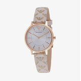 Emporio Armani Classic White Dial Beige Leather Strap Watch For Women - AR11008 Buy Now By Emporio Armani