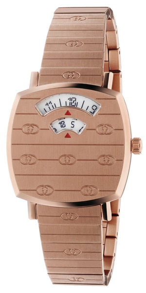 Gucci Grip Quartz Rose Gold Dial Rose Gold Steel Strap Watch For Women - YA157505 Buy Now By Gucci