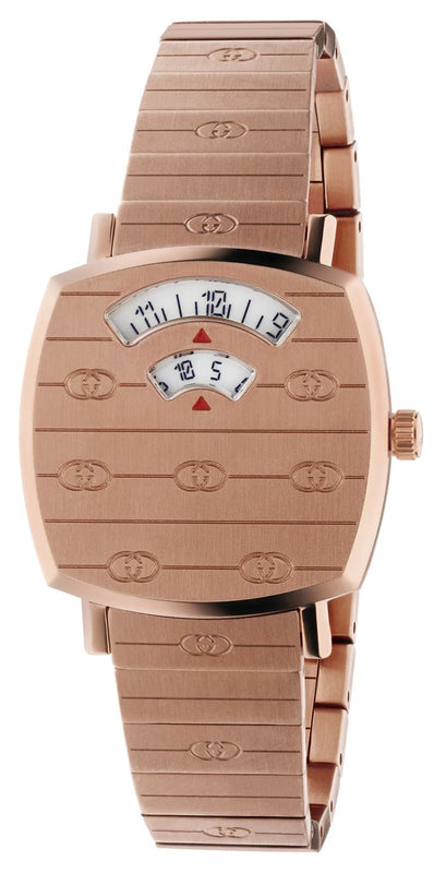 Gucci Grip Quartz Rose Gold Dial Rose Gold Steel Strap Watch For Women - YA157505 Buy Now By Gucci