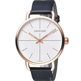 Calvin Klein Even White Dial Black Leather Strap Watch for Women - K7B216C6 Buy Now By Calvin Klein