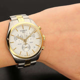 Tissot T Sport PR 100 Chronograph White Dial Two Tone Steel Strap Watch For Men - T101.417.22.031.00 Buy Now By Tissot