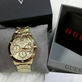 Guess Crystal Multifunction Gold Dial Gold Steel Strap Watch for Women - W0778L2 Buy Now By Guess