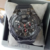 Guess Genesis Quartz Black Dial Black Silicone Strap Watch For Men - W1254G2 Buy Now By Guess