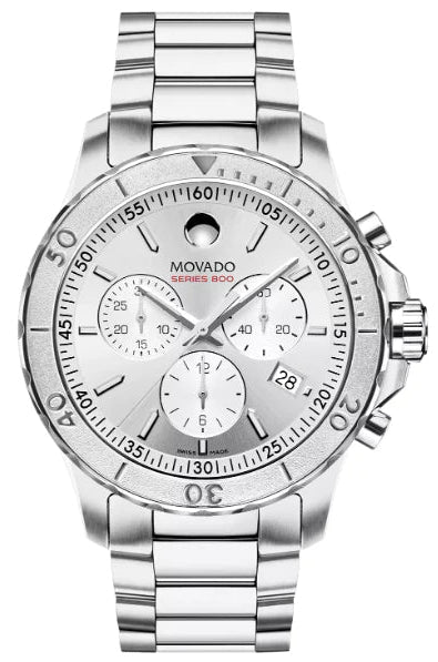 Movado Series 800 Chronograph Silver Dial Silver Steel Strap Watch For Men - 2600111 Buy Now By Movado