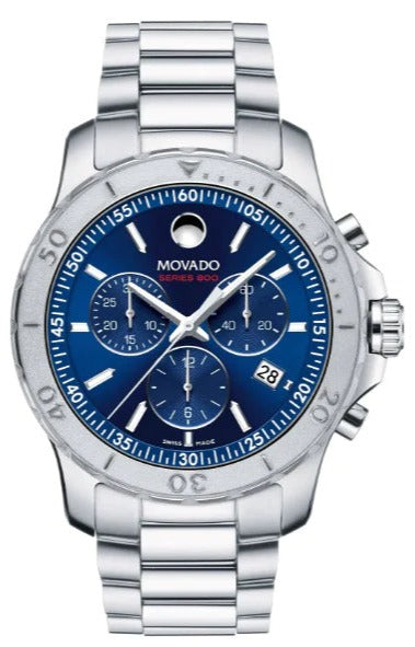 Movado Series 800 Blue Dial Silver Steel Strap Watch for Men - 2600151 Buy Now By Movado