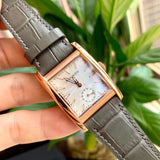 Movado Heritage Mother of Pearl White Dial Grey Leather Strap Watch For Women - 3650051 Buy Now By Movado