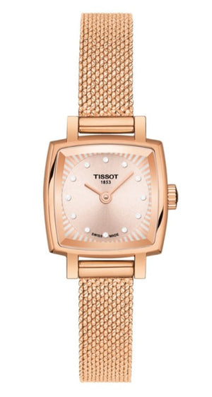 Tissot Lovely Square Lady Quartz Rose Gold Dial Rose Gold Mesh Bracelet Watch For Women - T058.109.33.456.00 Buy Now By Tissot