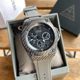 Guess Legacy Grey Dial Grey Silicone Strap Watch For Men - W1048G1 Buy Now By Guess