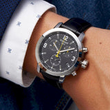Tissot PRC 200 Chronograph Black Dial Black Leather Strap Watch For Men - T055.417.16.057.00 Buy Now By Tissot