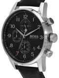Hugo Boss Navigator Black Dial Black Leather Strap Watch for Men - 1513678 Buy Now By Hugo Boss