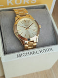 Michael Kors Mini Runway Slim Gold Dial Gold Steel Strap Watch for Women - MK3512 Buy Now By Michael Kors