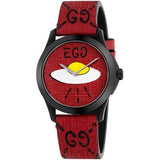 Gucci G Timeless Ghost Red Dial Red Leather Strap Watch For Men - YA1264023 Buy Now By Gucci