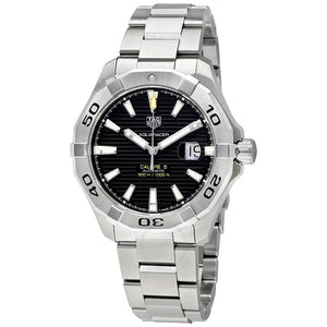 Tag Heuer Aquaracer Automatic Black Dial Silver Steel Strap Watch for Men - WAY2010.BA0927 Buy Now By Tag Heuer