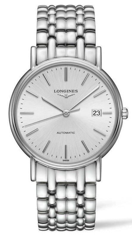 Longines Presence 38.5mm Automatic Silver Dial Silver Mesh Bracelet Watch for Men - L4.921.4.72.6 Buy Now By Longines