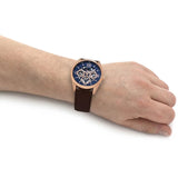 Guess Tailor Analog Blue Dial Brown Leather Strap Watch for Men - GW0389G3 Buy Now By Guess