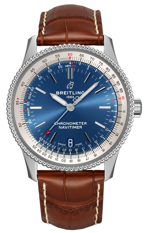 Breitling Navitimer Automatic 38mm Blue Dial Brown Leather Strap Mens Watch - A17325211C1P2 Buy Now By Breitling