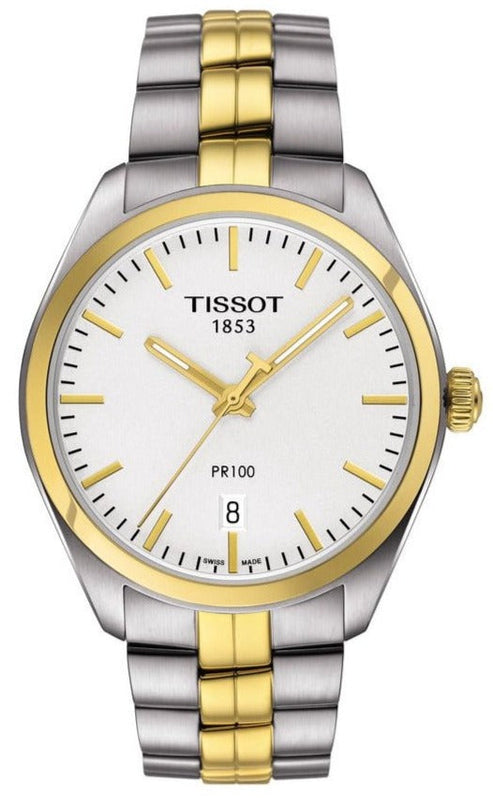 Tissot T Classic PR 100 Sport Chic White Dial Two Tone Steel Strap Watch For Women - T101.210.22.031.00 Buy Now By Tissot