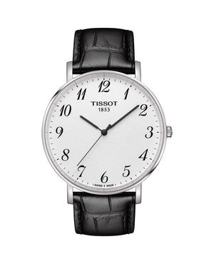 Tissot Everytime Large White Dial Black Leather Strap Watch For Men - T109.610.16.032.00 Buy Now By Tissot