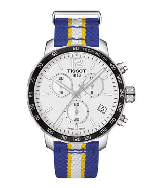 Tissot Quickster Chronograph NBA Golden State Warriors White Dial Two Tone NATO Strap Watch for Men - T095.417.17.037.15 Buy Now By Tissot