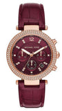 Michael Kors Parker Chronograph Red Dial Red Leather Strap Watch For Women - MK6986 Buy Now By Michael Kors