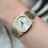 D1 Milano Ultra Thin Silver Dial Two Tone Steel Strap Watch for Women - D1-UTBL34 Authentic Buy Shop Now