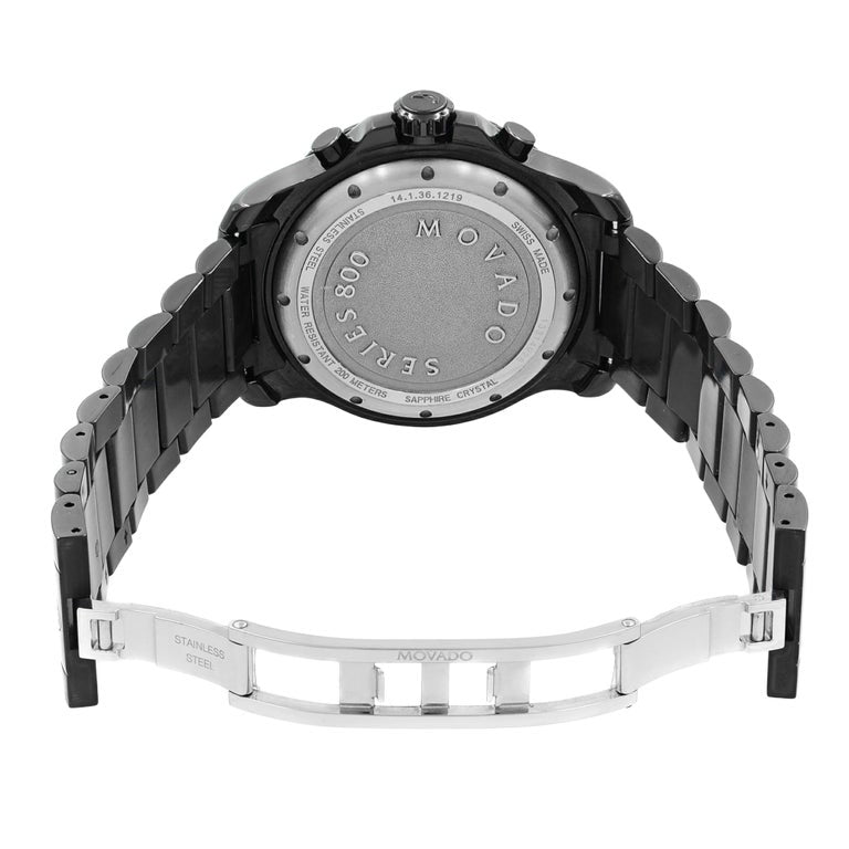 Movado Series 800 Chronograph Black Dial Black Steel Strap Watch For Men - 2600119 Buy Now By Movado