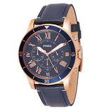 Fossil Grant Sport Chronograph Blue Dial Blue Leather Strap Watch for Men - FS5237 Buy Now By Fossil