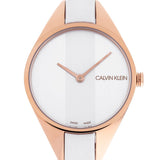 Calvin Klein Rebel White Grey Dial White Leather Strap Watch for Women - K8P236L6 Buy Now By Calvin Klein