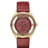 Marc Jacobs Tether Transparent Red Dial Red Leather Strap Watch for Women - MBM1377 Buy Now By Marc Jacobs