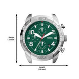 Fossil Bronson Chronograph Green Dial Brown Leather Strap Watch for Men - FS5738 Buy Now By Fossil